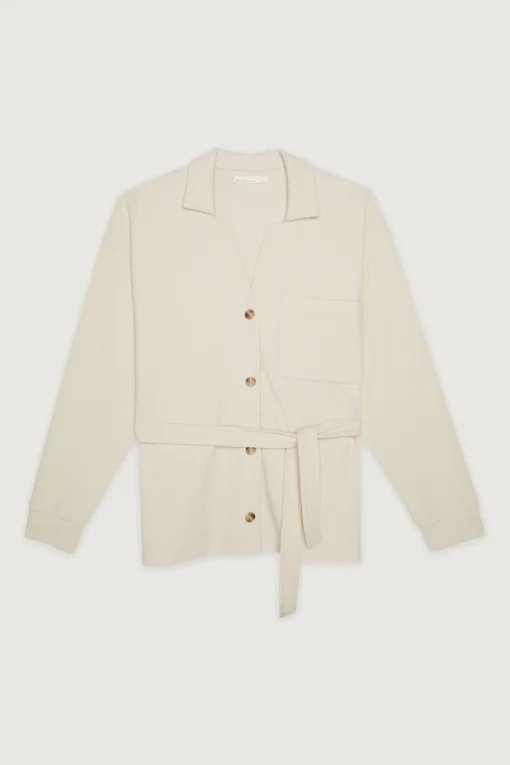 RIB-KNIT BUTTON UP TOP
