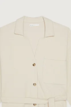 RIB-KNIT BUTTON UP TOP
