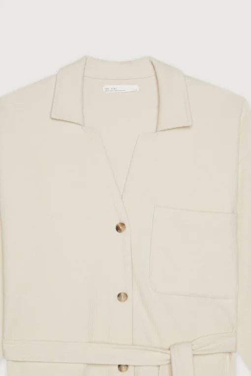 RIB-KNIT BUTTON UP TOP
