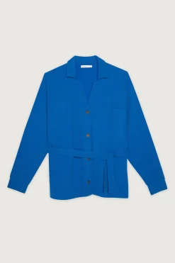 RIB-KNIT BUTTON UP TOP