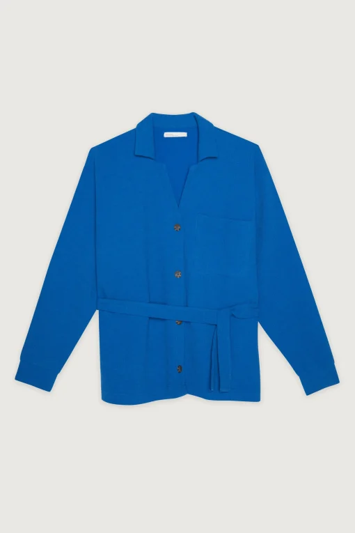 RIB-KNIT BUTTON UP TOP